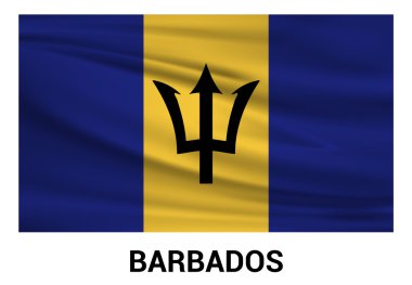 Barbados sallayarak bayrak resmi renklerde