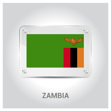 Zambiya bayrağı cam levha