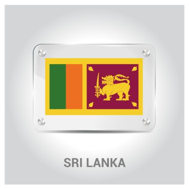 Sri Lanka bayrak cam levha