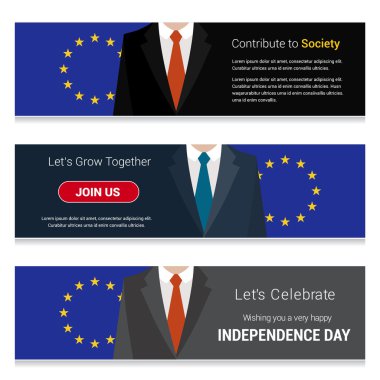 Avrupa Birliği bayrağı afiş kümesi