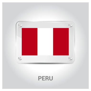 Peru bayrağı cam levha