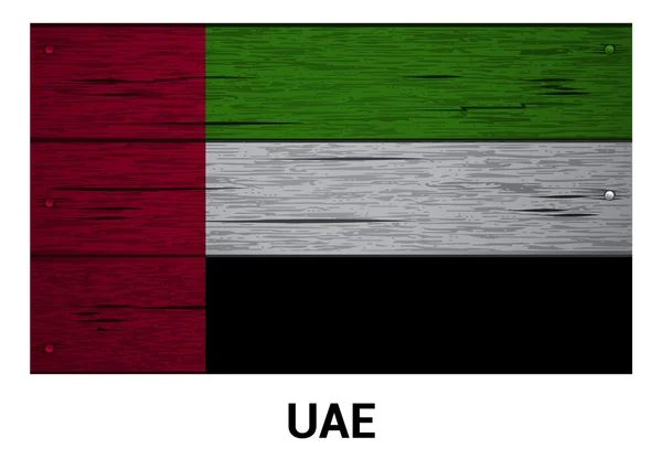 Bandera de madera EAU — Vector de stock