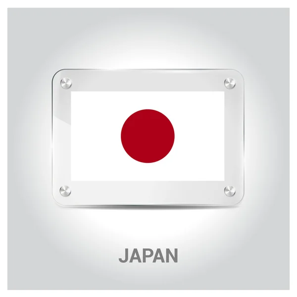 Bandera de Japón placa de vidrio — Archivo Imágenes Vectoriales