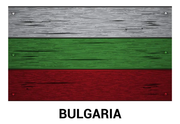 Houten vlag van Bulgarije — Stockvector