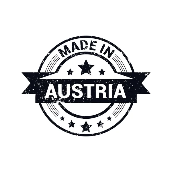 Hecho en Austria - Diseño de sello de goma redonda — Vector de stock