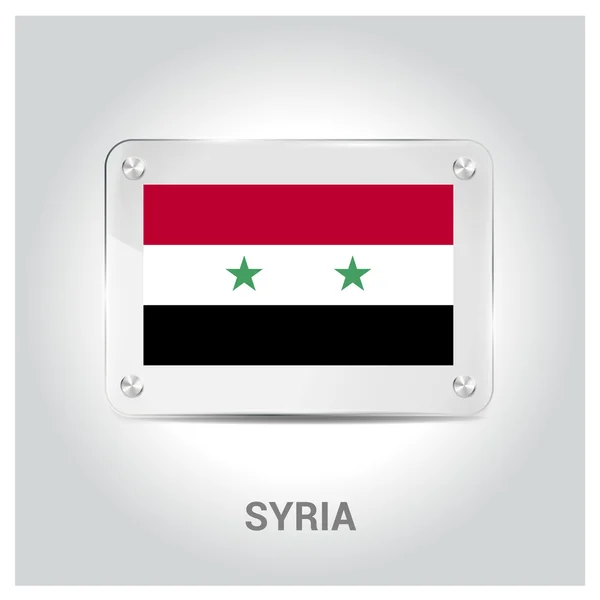 Syrië vlag glasplaat — Stockvector