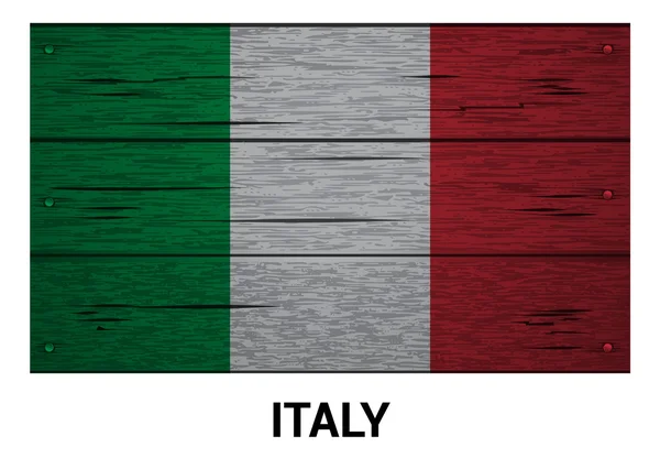 Italia bandiera in legno — Vettoriale Stock