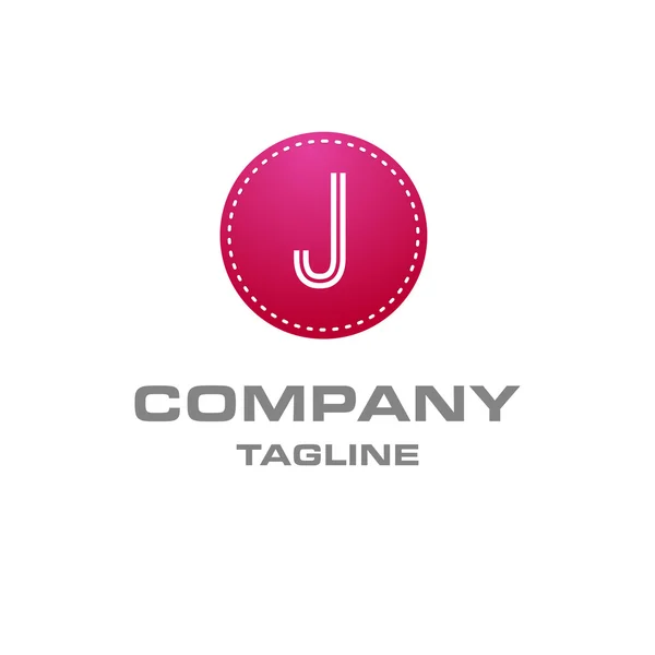 手紙 j ロゴ、創造的な紫シンボル — ストックベクタ