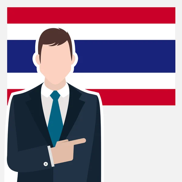 Geschäftsmann mit thailändischer Flagge — Stockvektor