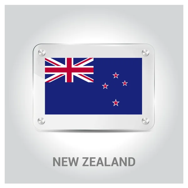 Нова Зеландія прапор скляні пластини — стоковий вектор