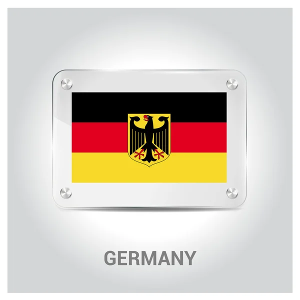 Bandeira da Alemanha placa de vidro — Vetor de Stock