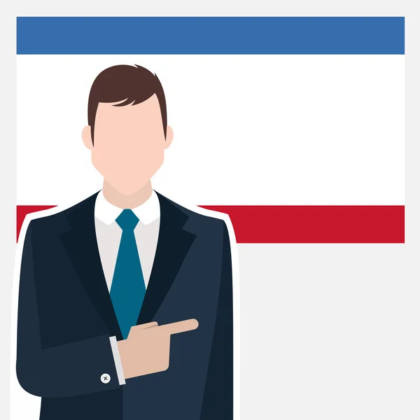 Homme d'affaires avec drapeau de Crimée — Image vectorielle