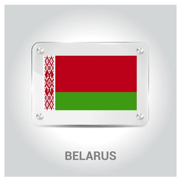 Wit-Rusland vlag glasplaat — Stockvector