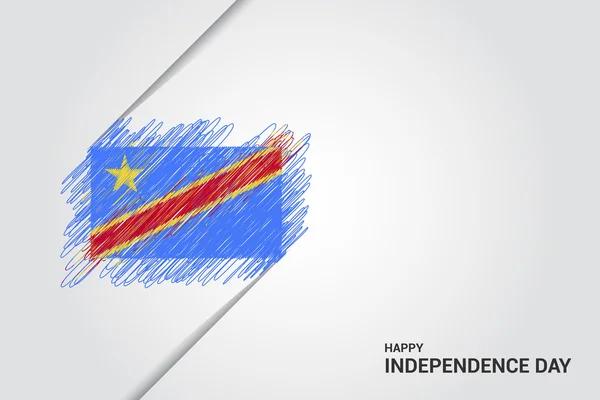 Cartaz da independência da República Democrática do Congo — Vetor de Stock
