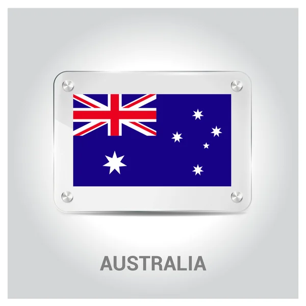 Australien Flagge Glasplatte — Stockvektor