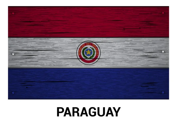 Paraguay wooden flag — Stock Vector