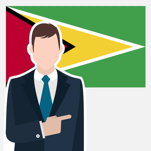 Empresário com bandeira da Guiana —  Vetores de Stock