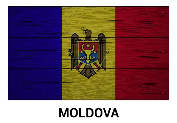 Moldavien trä flagga — Stock vektor