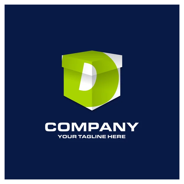 D logotipo da letra — Vetor de Stock