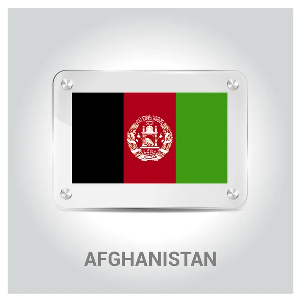 Afghanistan flag glass plate — Stock Vector