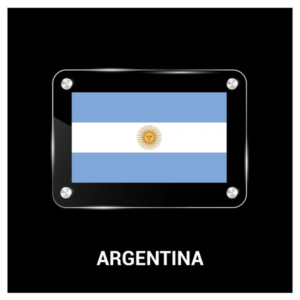 Argentina Bandiera in vetro — Vettoriale Stock