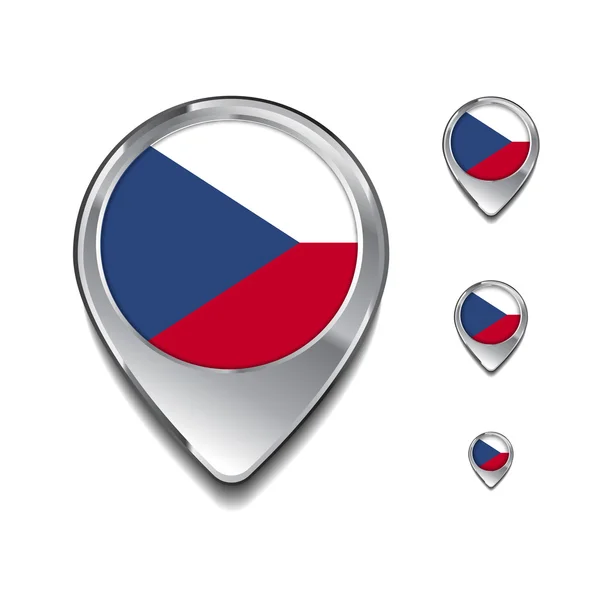 República Checa mapa da bandeira pinos — Vetor de Stock