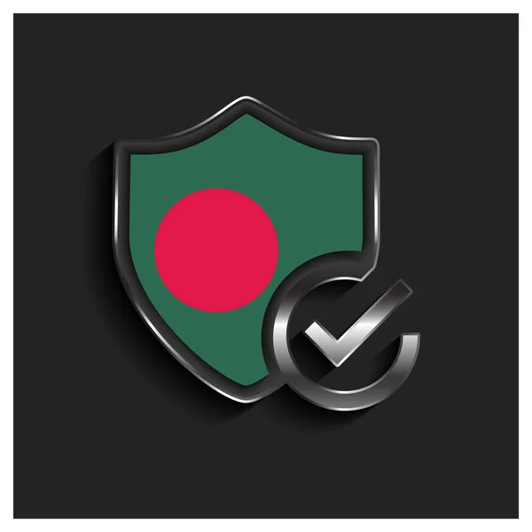 Ok escudo de segurança Bangladesh bandeira —  Vetores de Stock