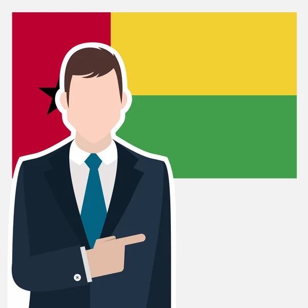 Homme d'affaires avec drapeau de Guinée-Bissau — Image vectorielle