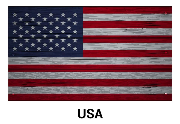 Деревянный флаг США — стоковый вектор
