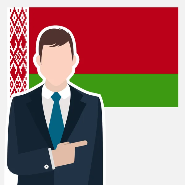 ベラルーシの国旗を持ったビジネスマン — ストックベクタ