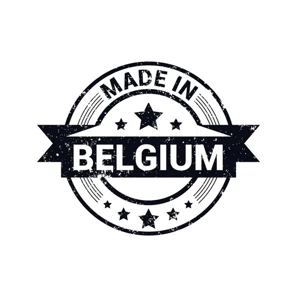 Vyrobené v Belgii - kulaté razítko design — Stockový vektor
