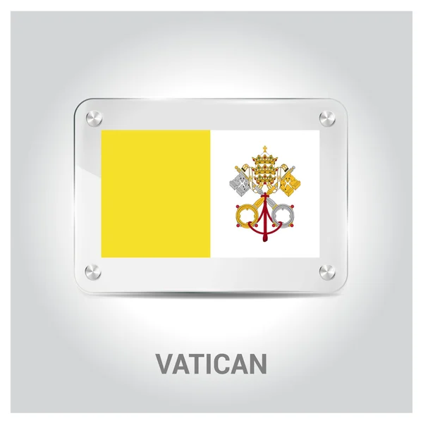 Bandeira do Vaticano placa de vidro — Vetor de Stock