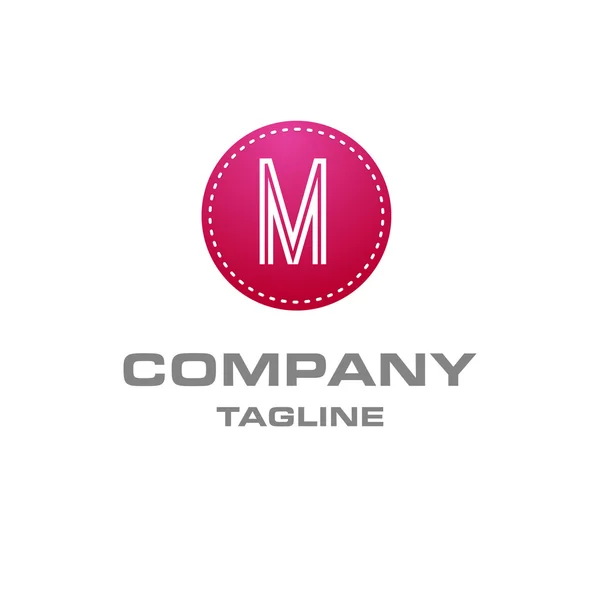 手紙 m ロゴ、創造的な紫シンボル — ストックベクタ