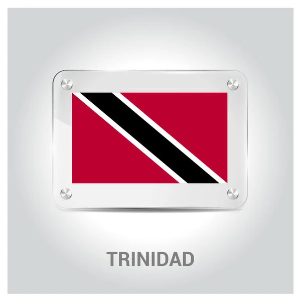 Trinidad flagga glasplatta — Stock vektor