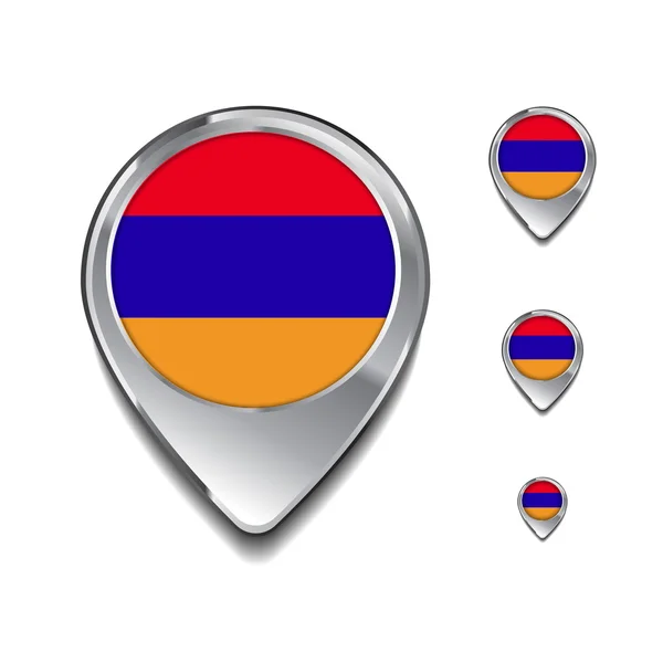Armenien Flagge Karte Pins — Stockvektor