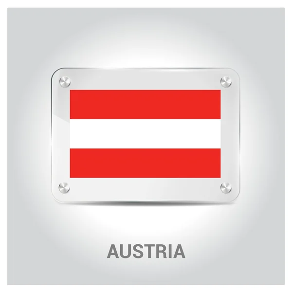 Austria flag glass plate — Stock Vector