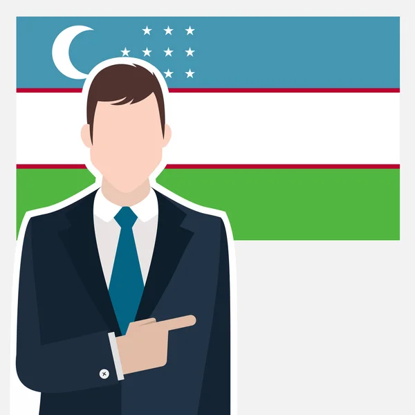 Бізнесмен з прапор Узбекистану — стоковий вектор