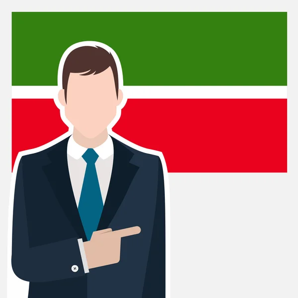 Бизнесмен с флагом Татарстана — стоковый вектор