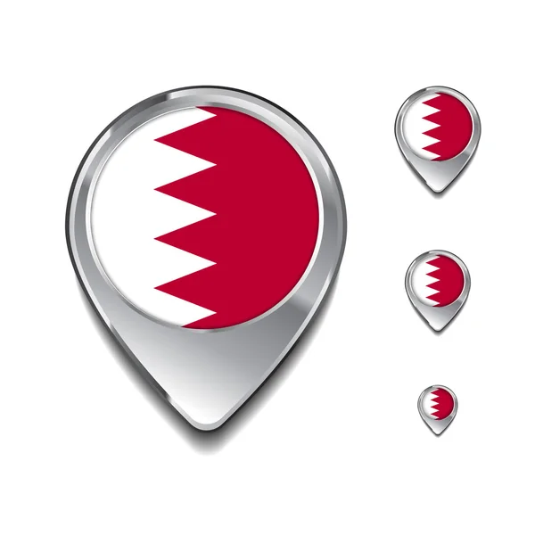 Perni mappa bandiera Bahrein — Vettoriale Stock