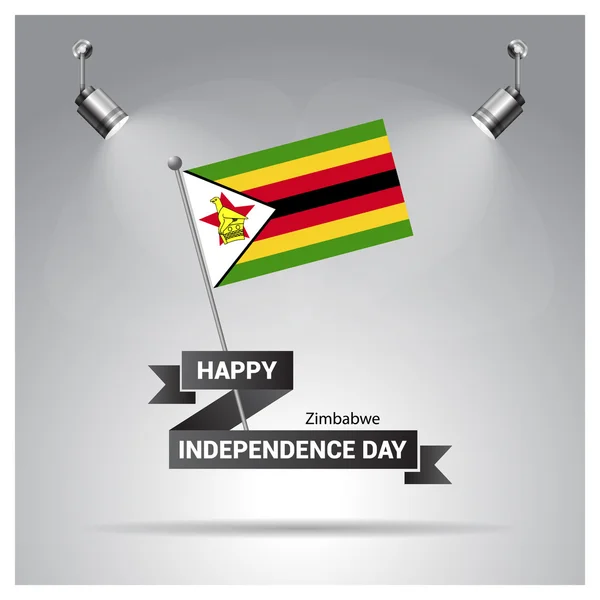 Cartaz do Dia da Independência do Zimbabué — Vetor de Stock