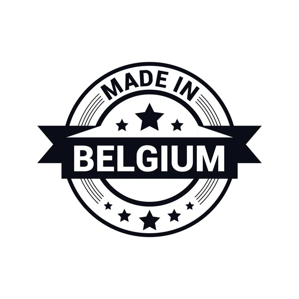 Vyrobené v Belgii - kulaté razítko design — Stockový vektor