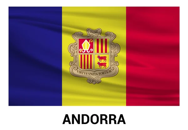 Andorra viftande flagga — Stock vektor