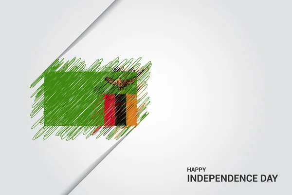 Plakat zum Unabhängigkeitstag Sambias — Stockvektor
