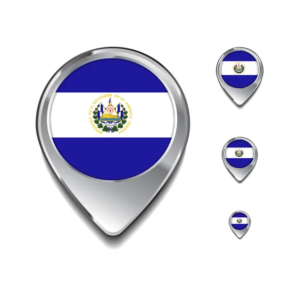 Vlag van El Salvador kaart pinnen — Stockvector