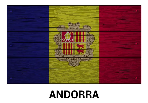 Andorra hölzerne Fahne — Stockvektor