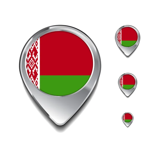 Belarus flag map pins — Stock Vector