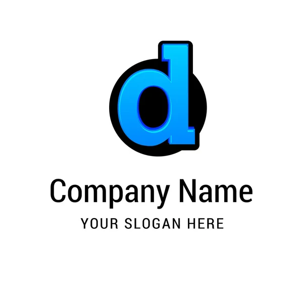 D harfi logo simgesi tasarımı — Stok Vektör