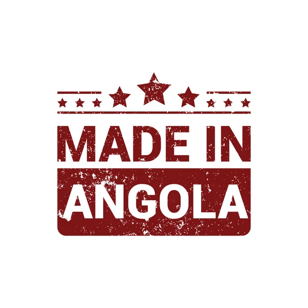 Gjorde i Angola. Runda röda gummistämpel — Stock vektor