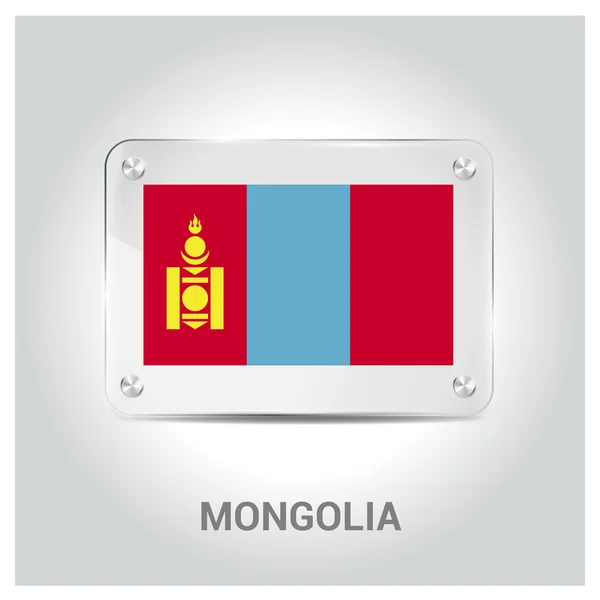 Bandera de Mongolia placa de vidrio — Vector de stock