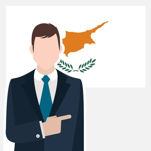 キプロスの国旗を持ったビジネスマン — ストックベクタ